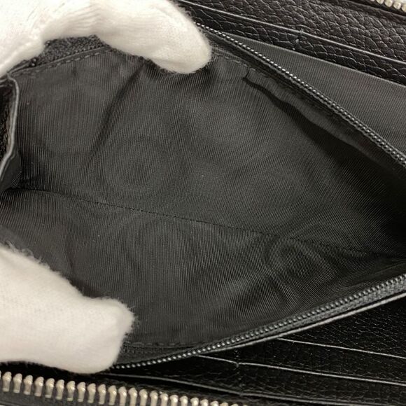 Gucci Long Wallet Jumbo GG 739484 Leather Black Silver Hardware Women's - Picture 6 of 7